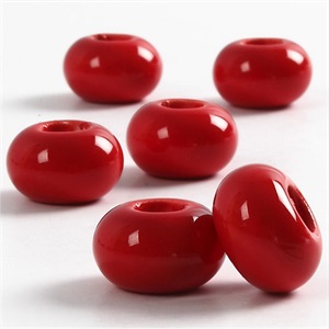 Keramik link, perler, rød